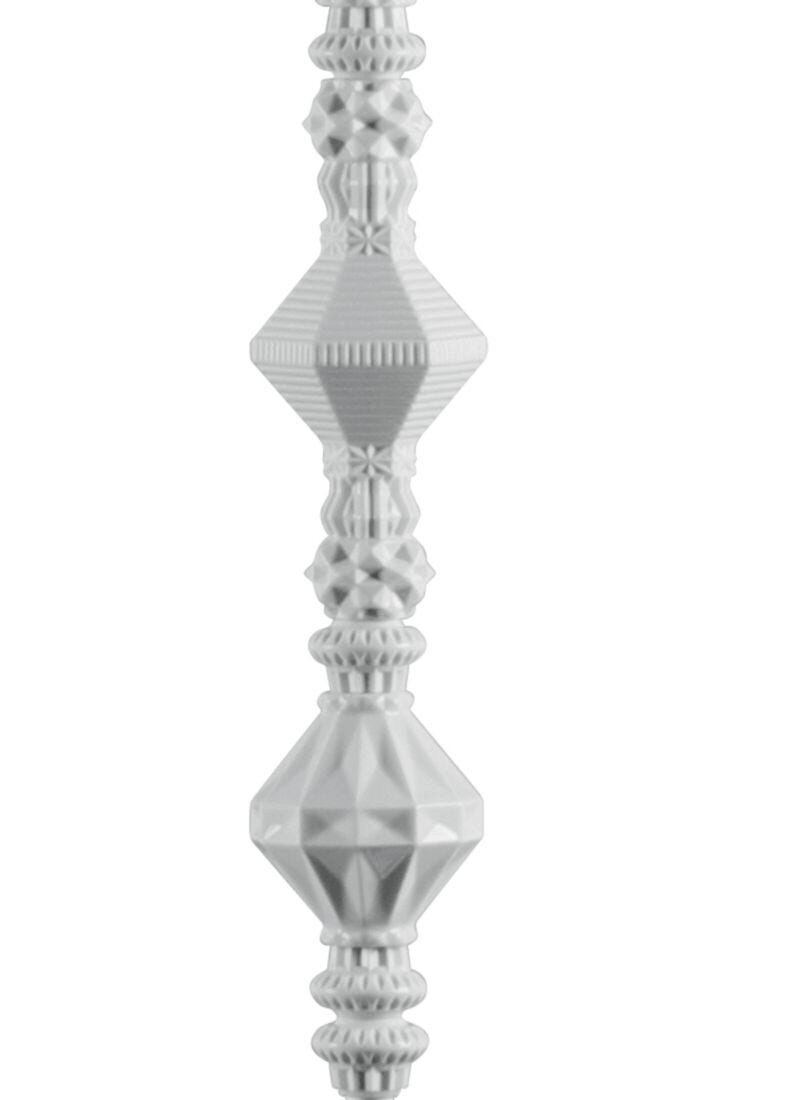 Lladró - Belle de Nuit Floor Lamp II - White elegant porcelain lamp design with intricate patterns.