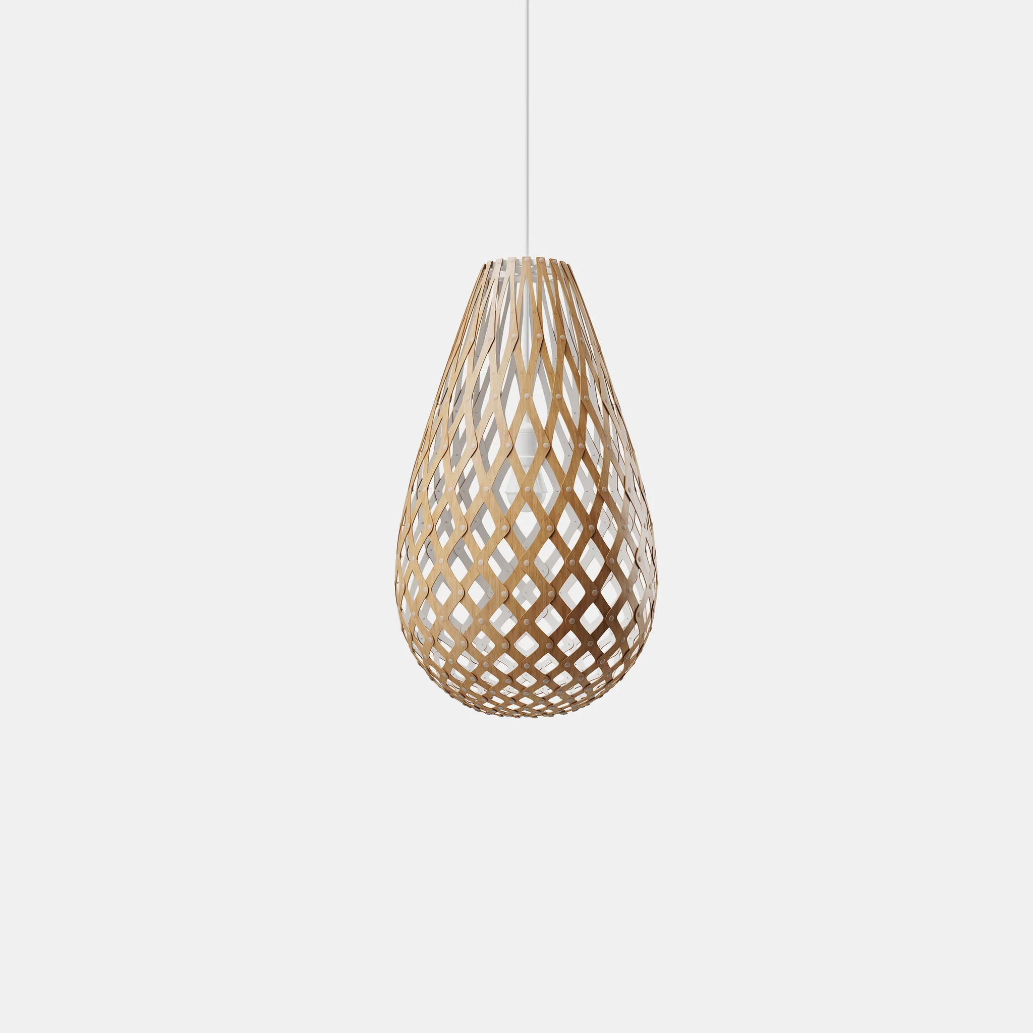 David Trubridge Kōura Pendant Light - 1000mm (39") - White 1 Side