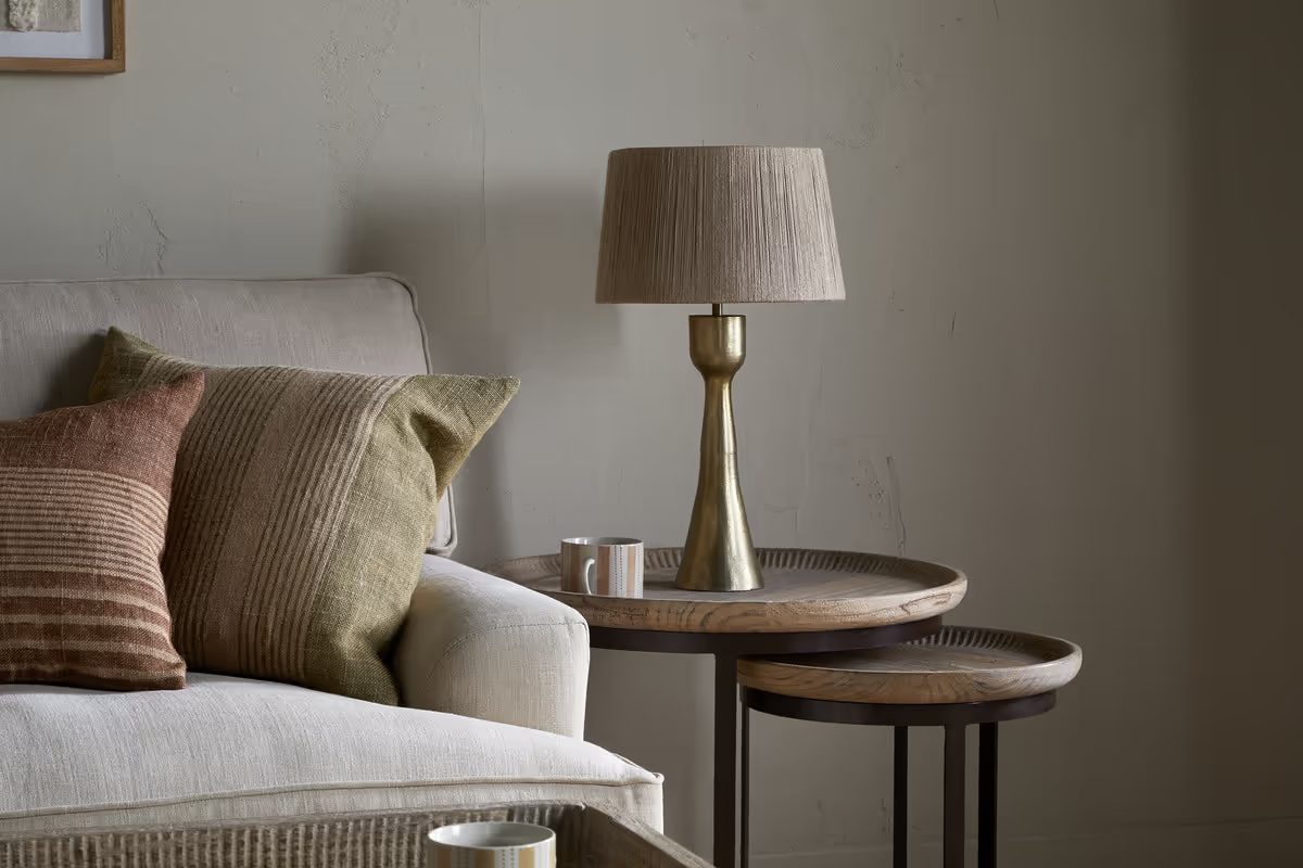 Nkuku - Marpha Antique Brass Table Lamp - Antique Brass