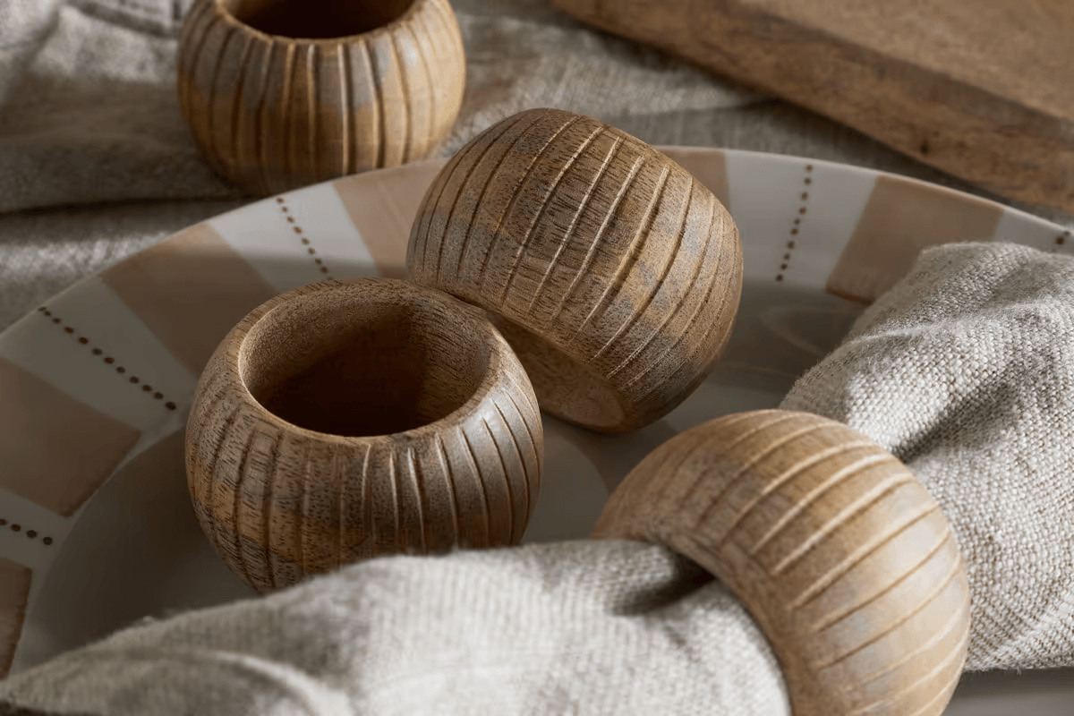 Nkuku - Vivan Napkin Rings - Natural - Set of 4