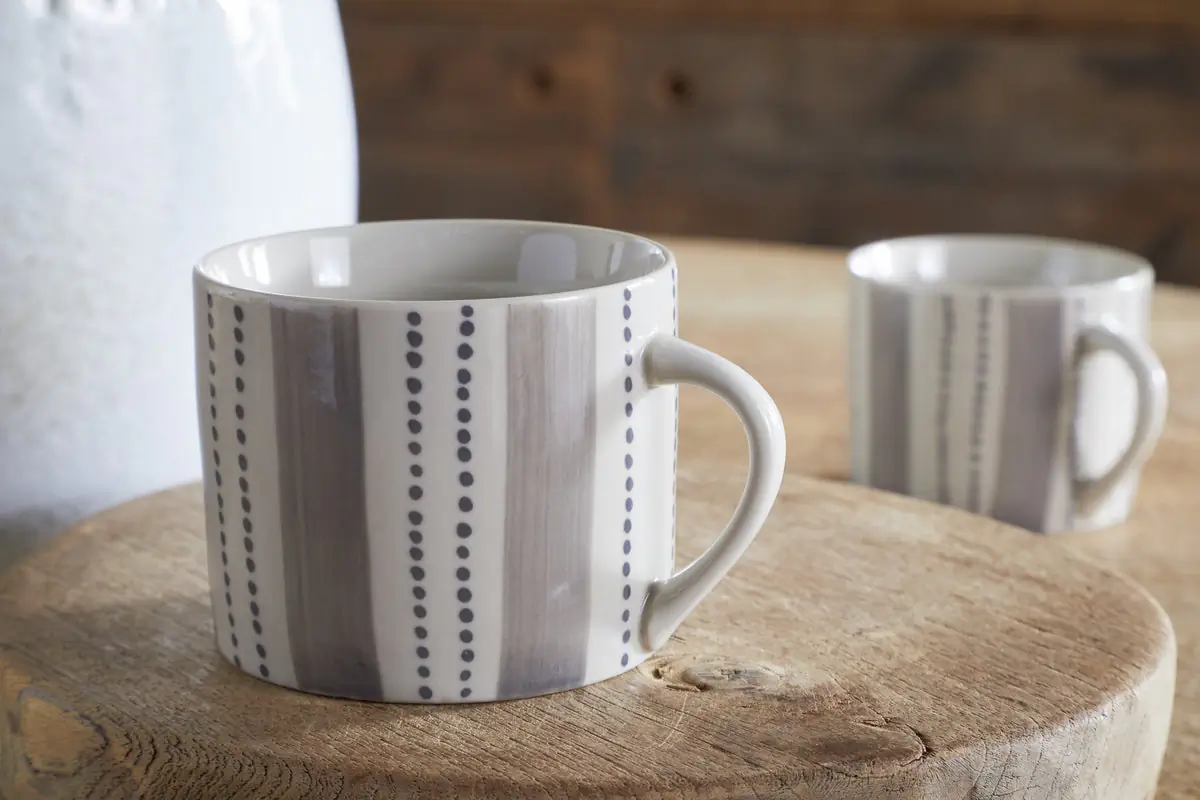 Nkuku - Patthar Mug - Cream & Grey - Small (Set of 2)