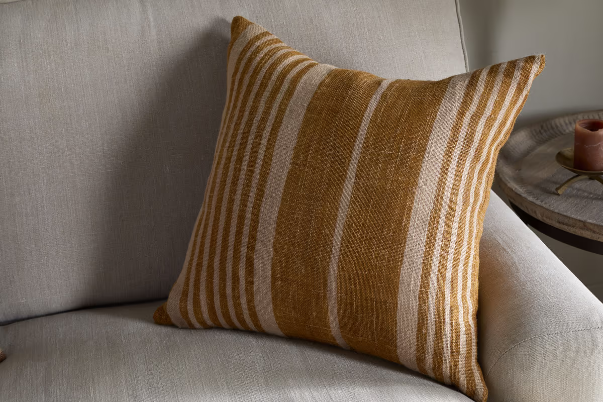 Nkuku - Eesha Jute Cushion Cover - Ochre - 50 x 50cm