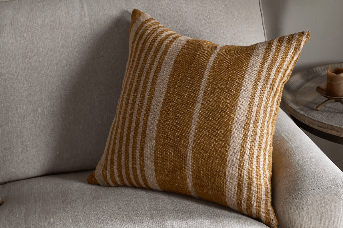 Nkuku - Eesha Jute Cushion Cover - Ochre - 50 x 50cm