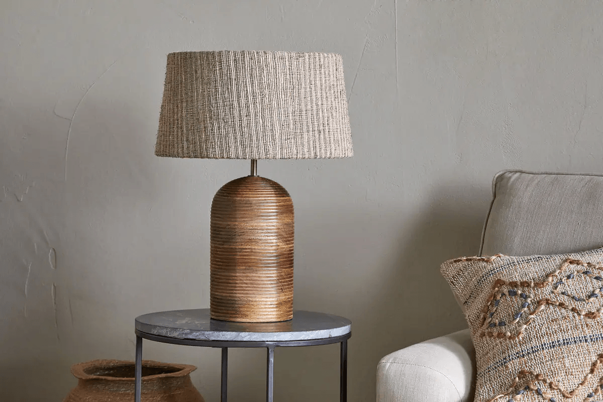 Nkuku - Agua Grooved Table Lamp - Natural