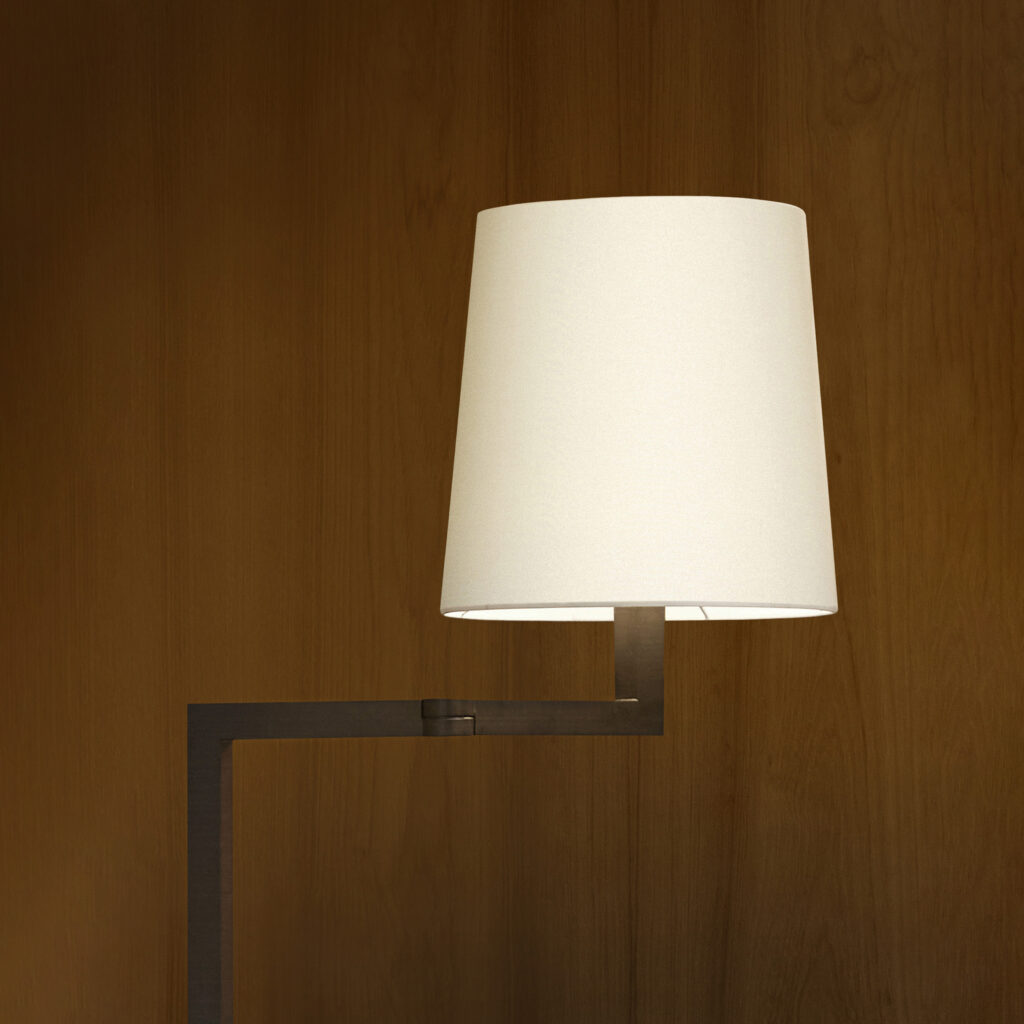 Contardi Heritage Desk Lamp - White Linen Shade - Brushed Bronze Frame