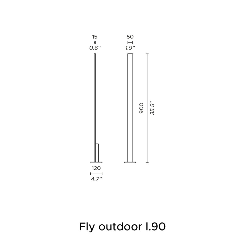 Contardi Lighting Outdoor Floor Lamp - H.90 - Black Lacquered