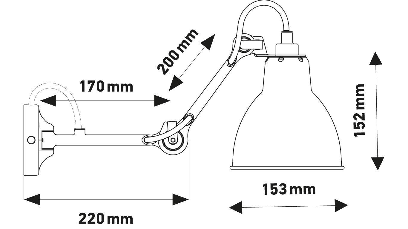 Dcw-Editions - Lampe Gras N°204 Bedside Wall Lamp