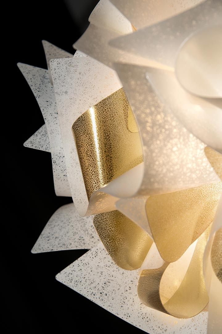 Slamp - Veli Aurea Suspension Lamp - Large - White/Gold - Red Wire
