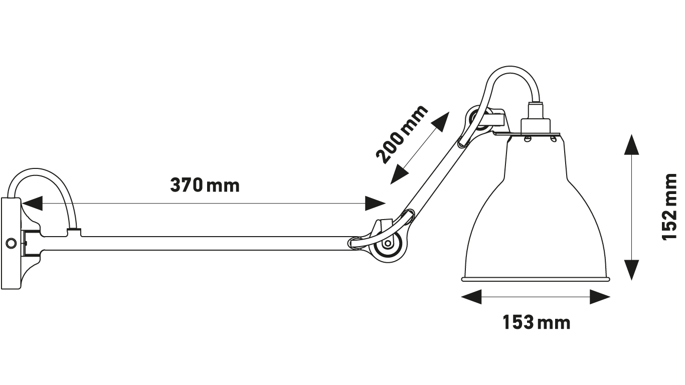 Dcw-Editions - Lampe Gras N°204 L 40 Bedside Wall Lamp