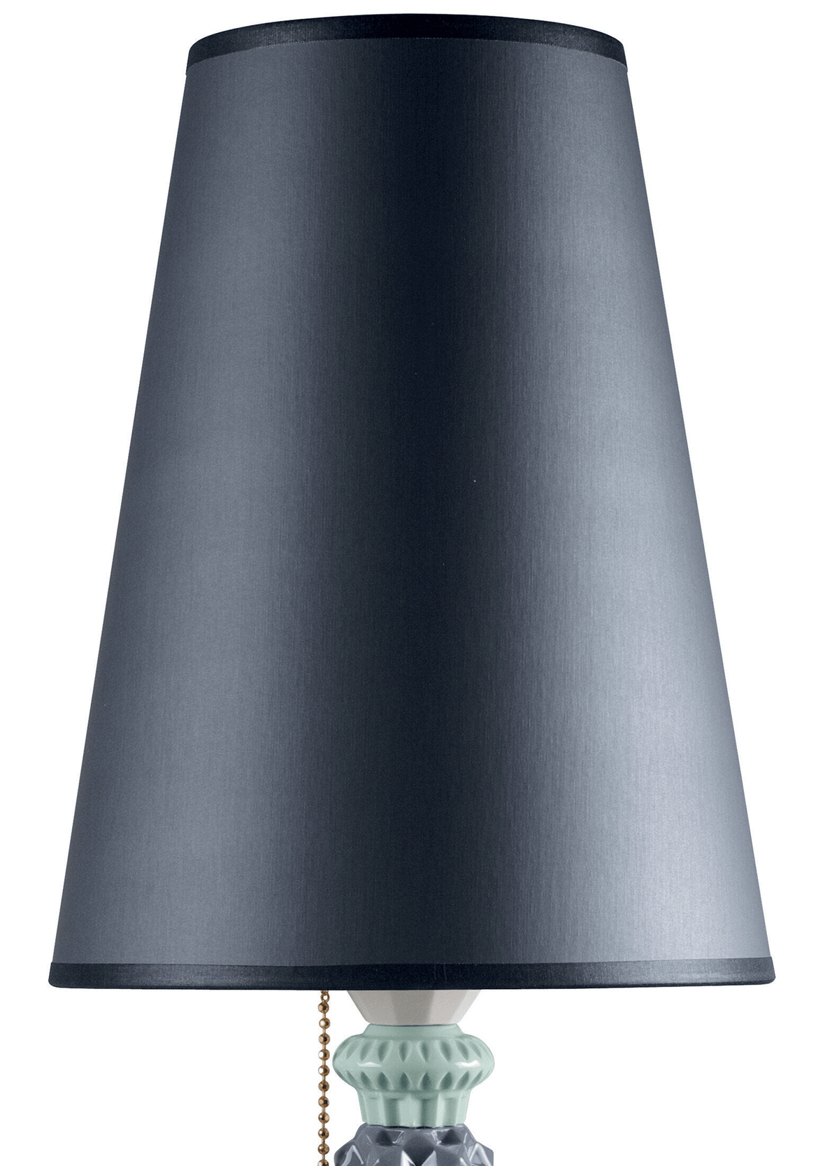 Lladró - Belle de Nuit Table lamp - Black featuring a sleek shade and Lladro porcelain base.