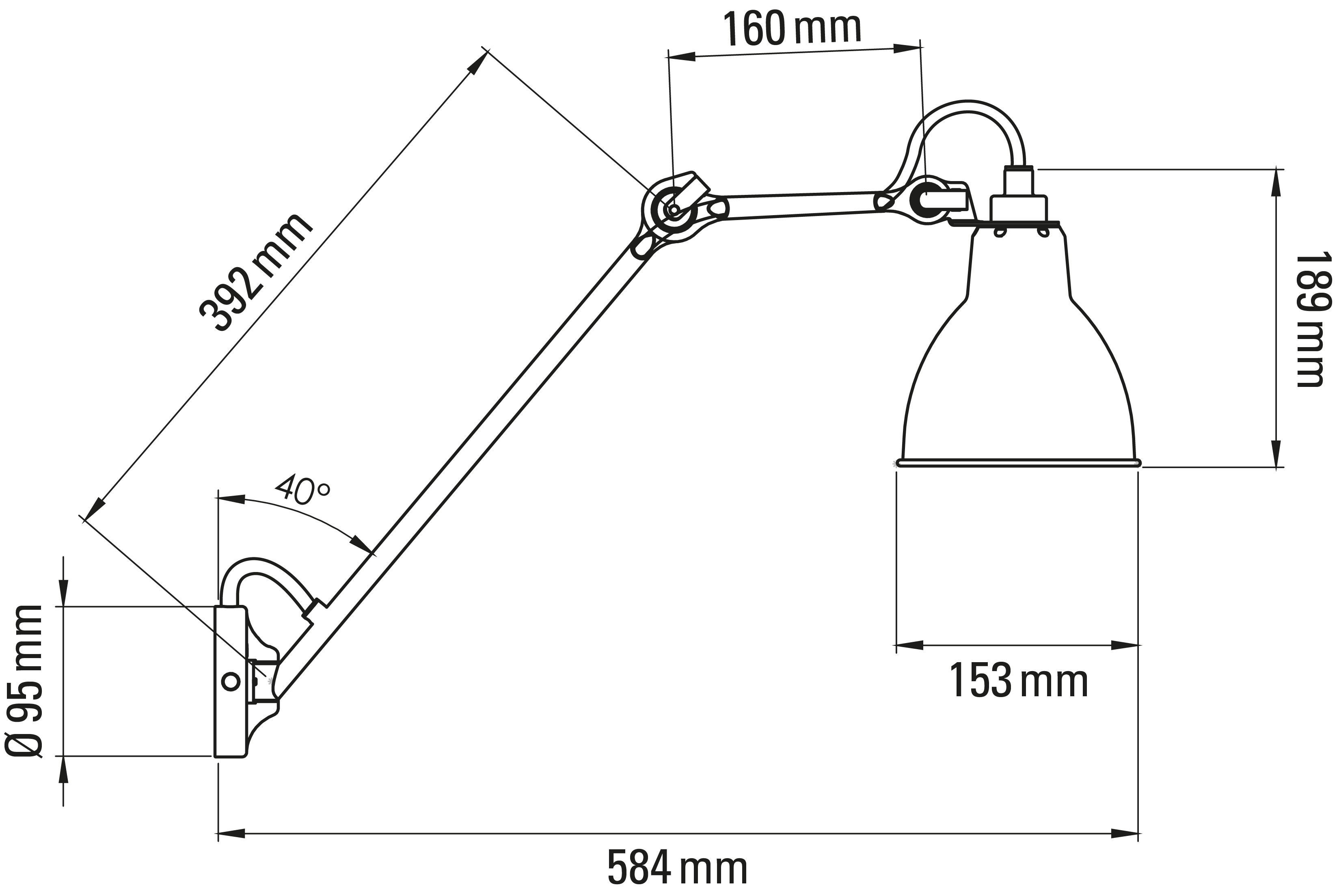 Dcw-Editions - Lampe Gras N°122 Bedside Wall Lamp