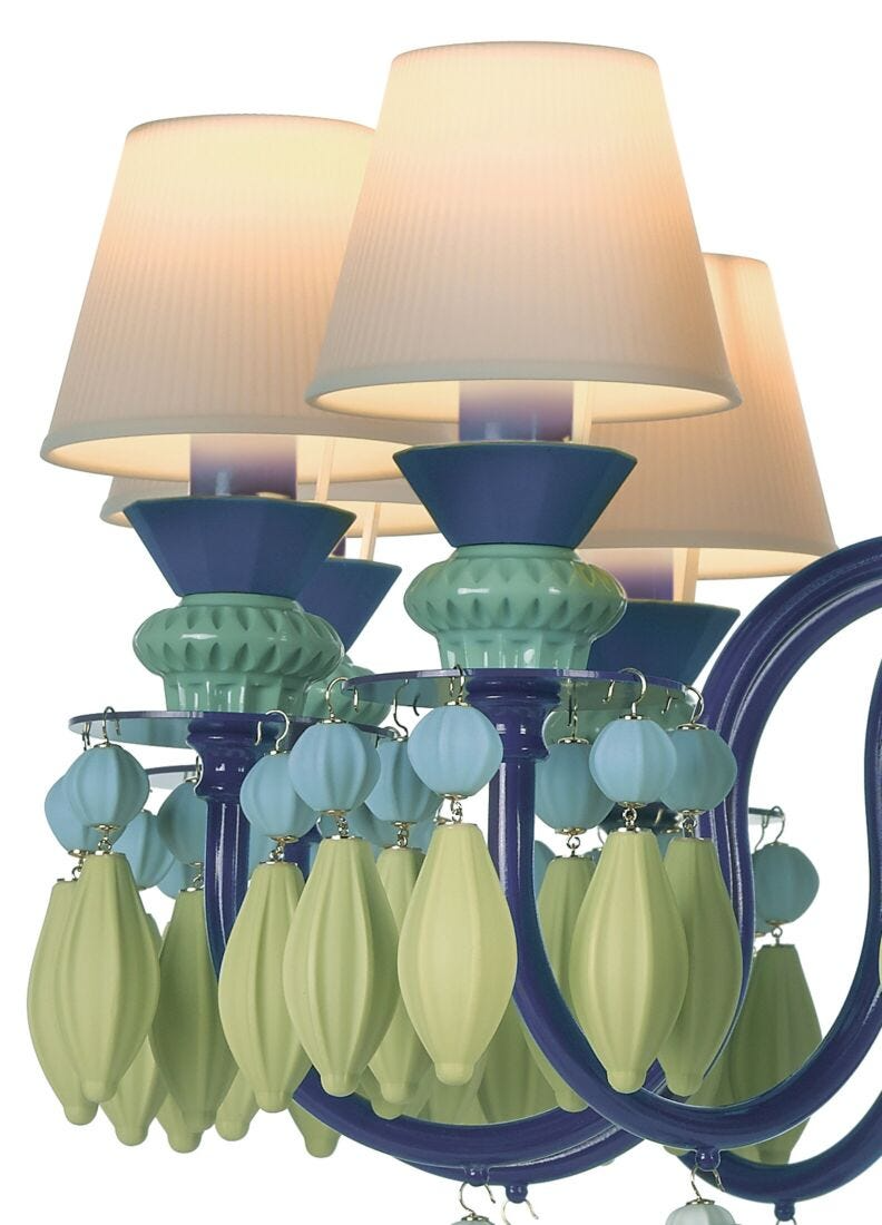 Lladró - Belle de Nuit 12 Lights Chandelier - Green