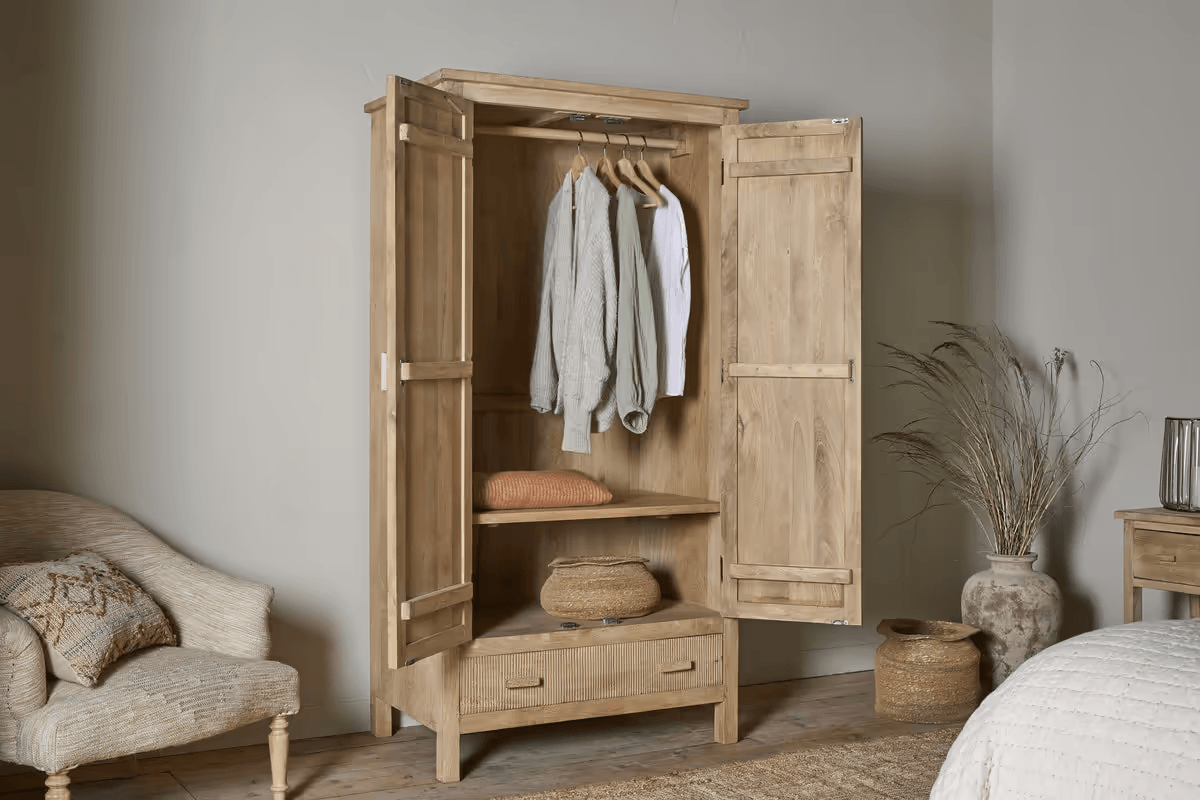 Nkuku - Vivan Grooved Wardrobe - Natural