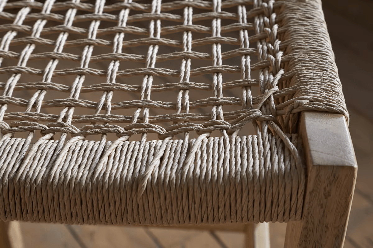 Nkuku - Aamani Mango Wood & Cord Counter Stool - Natural