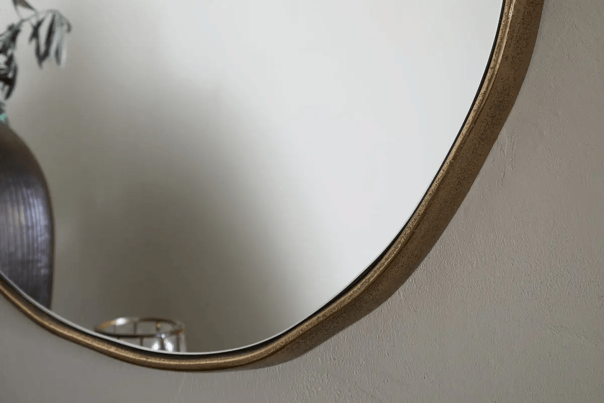 Nkuku - Mchanga Organic Shape Mirror - Antique Brass