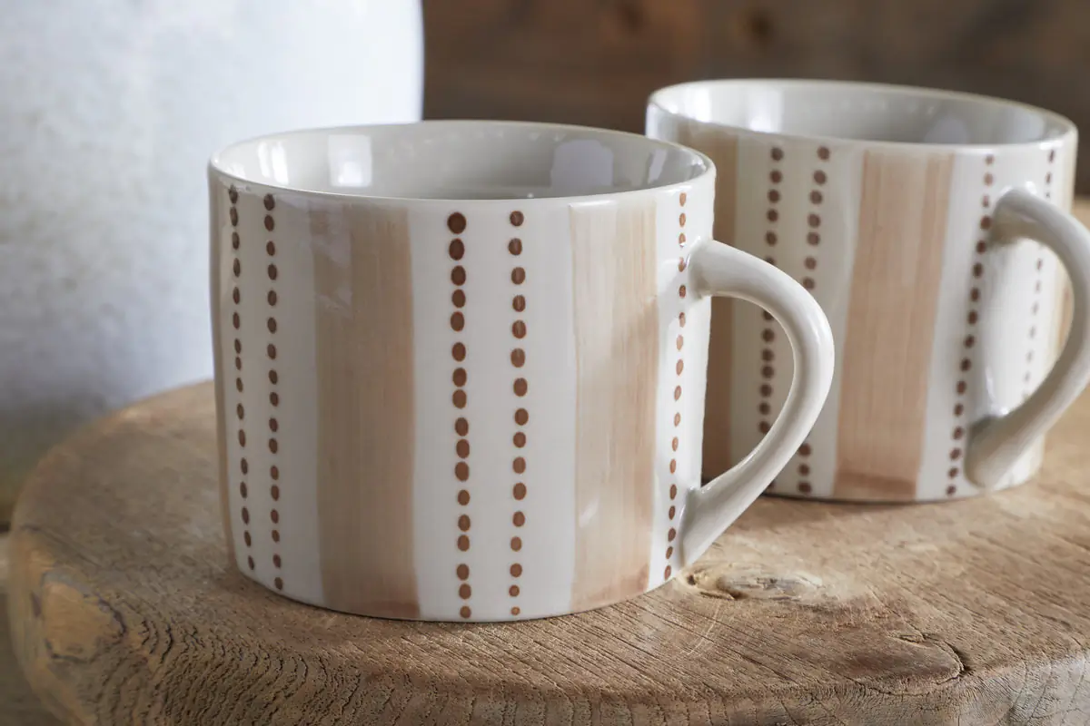 Nkuku - Patthar Mug - Cream & Clay - Small (Set of 2)