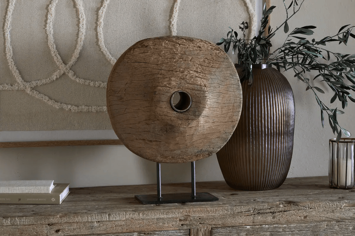 Nkuku - Cala Reclaimed Wood Objet on Stand - Natural