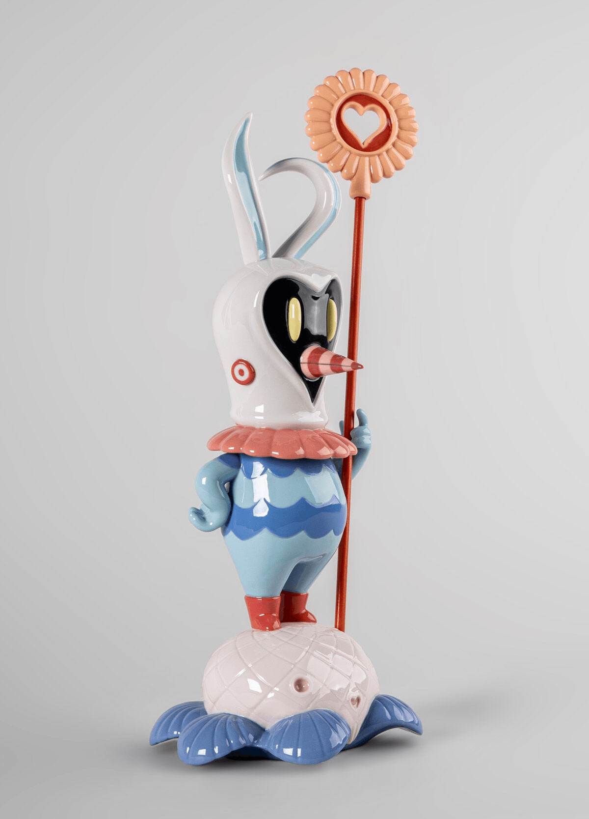 Lladró - Soul Rider Sculpture - Limited Edition, a colorful porcelain character with a heart-shaped flower.
