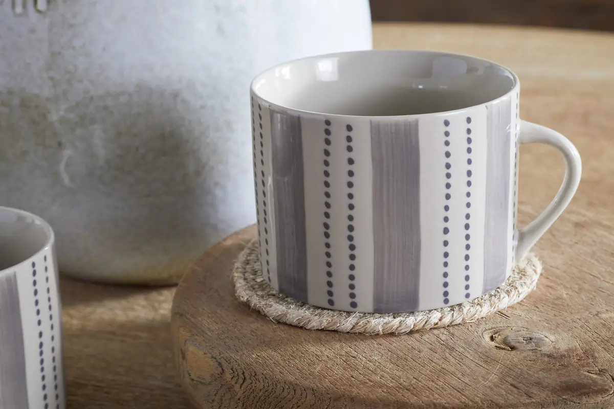 Nkuku - Patthar Mug - Cream & Grey - Large (Set of 2)