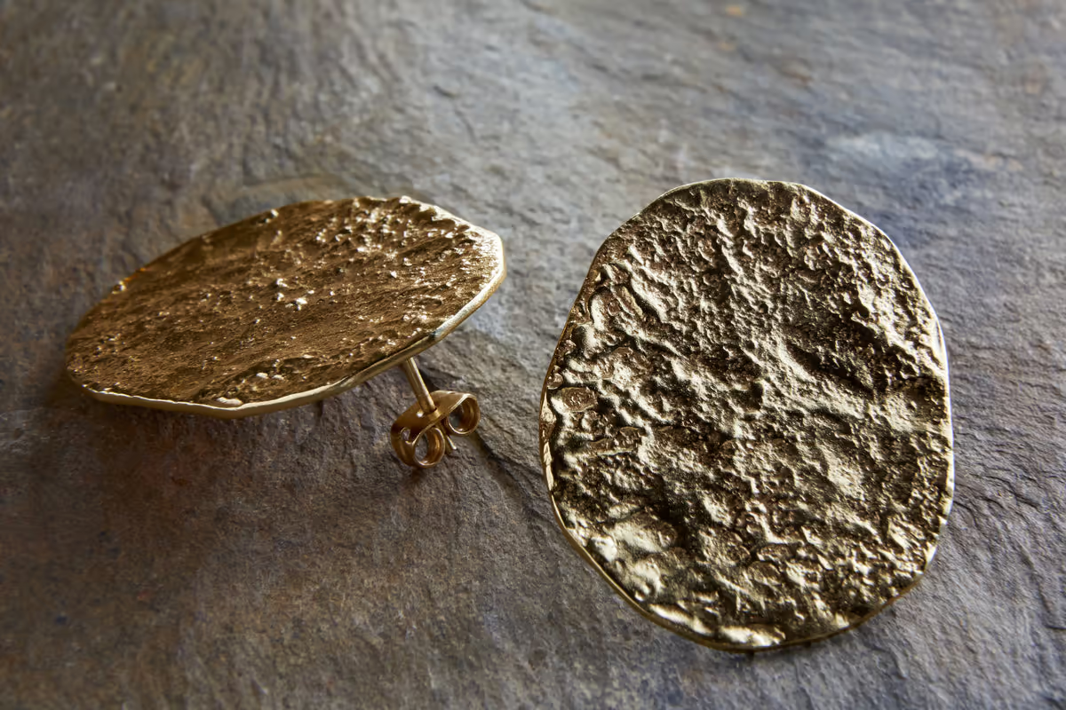 Nkuku - Oya Hammered Earrings - Gold