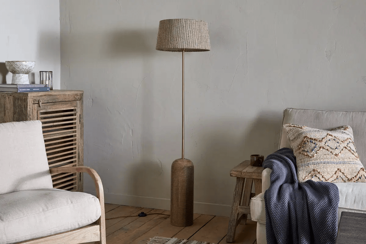 Nkuku - Agua Grooved Floor Lamp - Natural