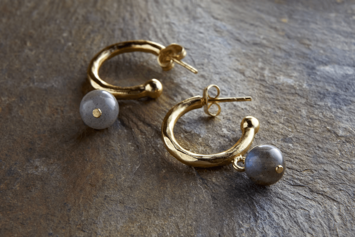 Nkuku - Marai Labradorite Earrings - Labradorite & Gold