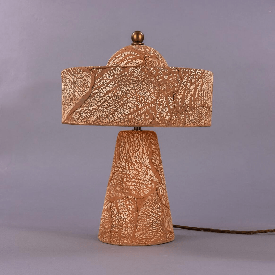 Mullan Seville Ceramic Mid-Century Modern Table Lamp Red Iron - Antique Brass Finish