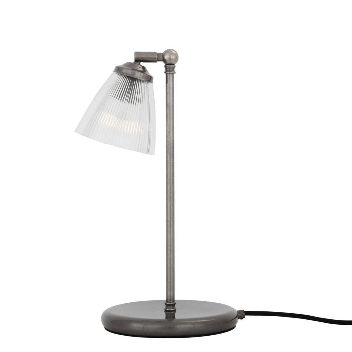 Mullan Gadar Industrial Prismatic Glass Table Lamp - Antique Silver Finish