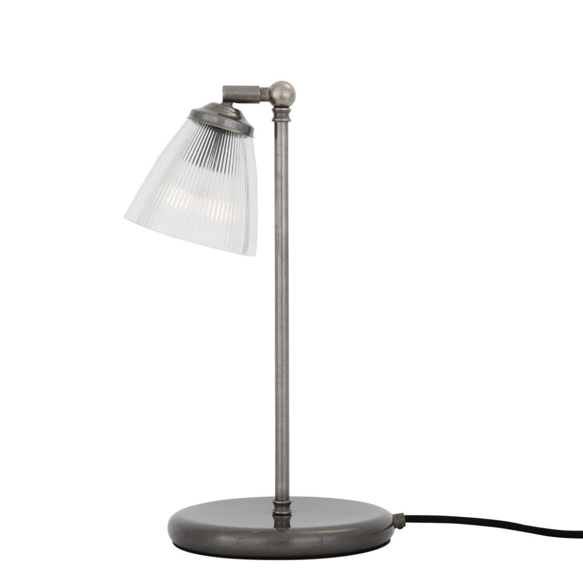Mullan Gadar Industrial Prismatic Glass Table Lamp - Antique Silver Finish