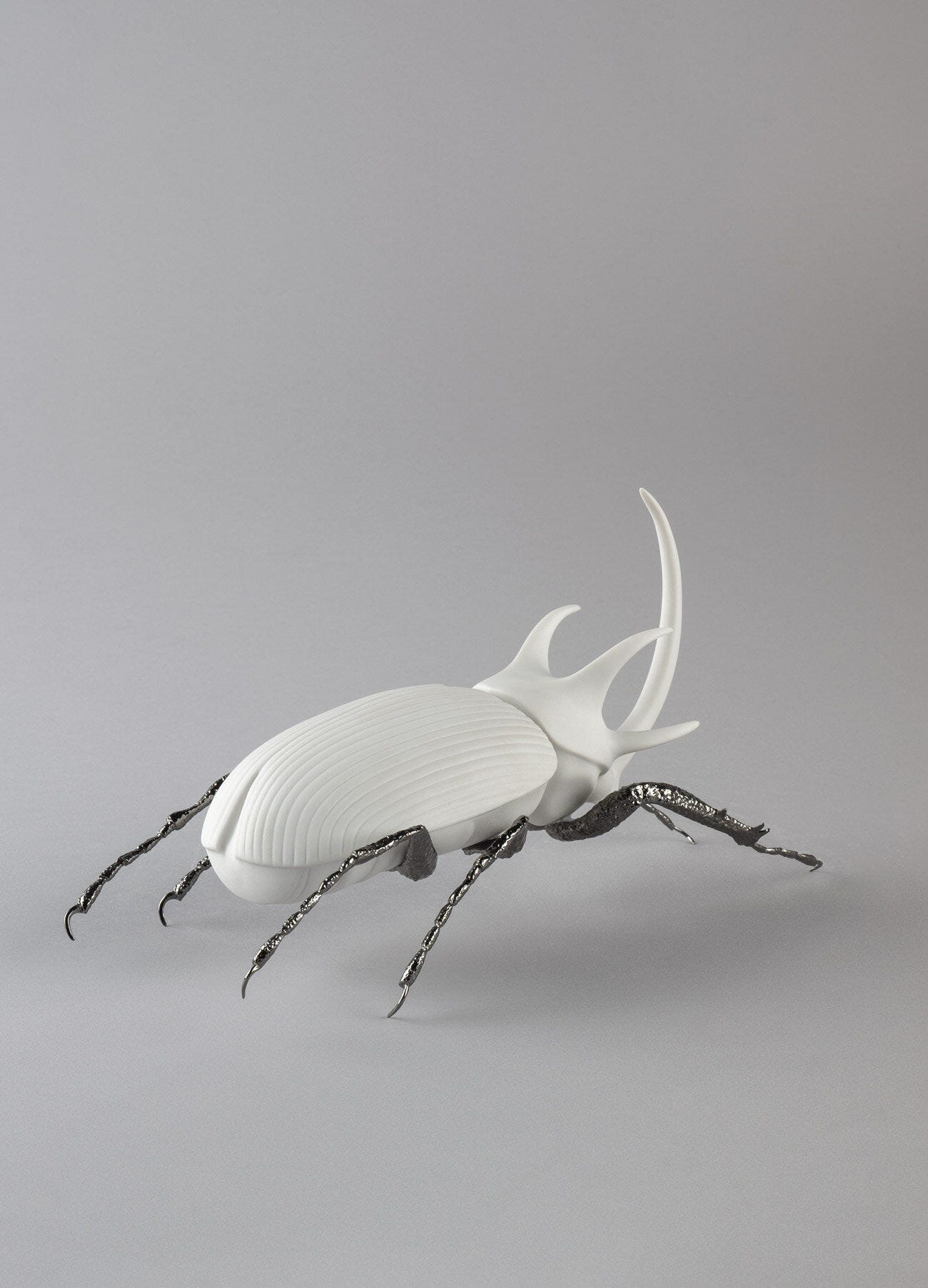 Lladró - Rhinoceros Beetle Figurine - Matte White