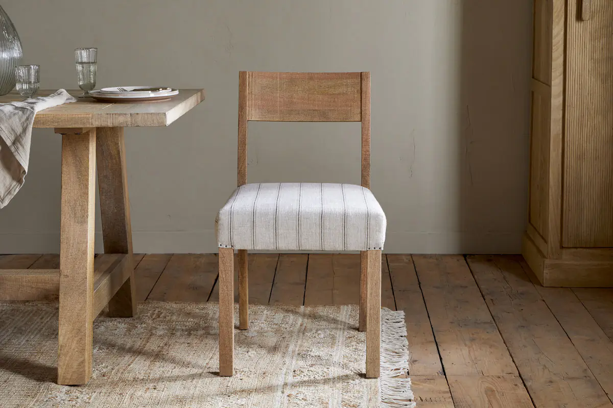 Nkuku - Nidhi Linen Upholstered Dining Chair - Natural