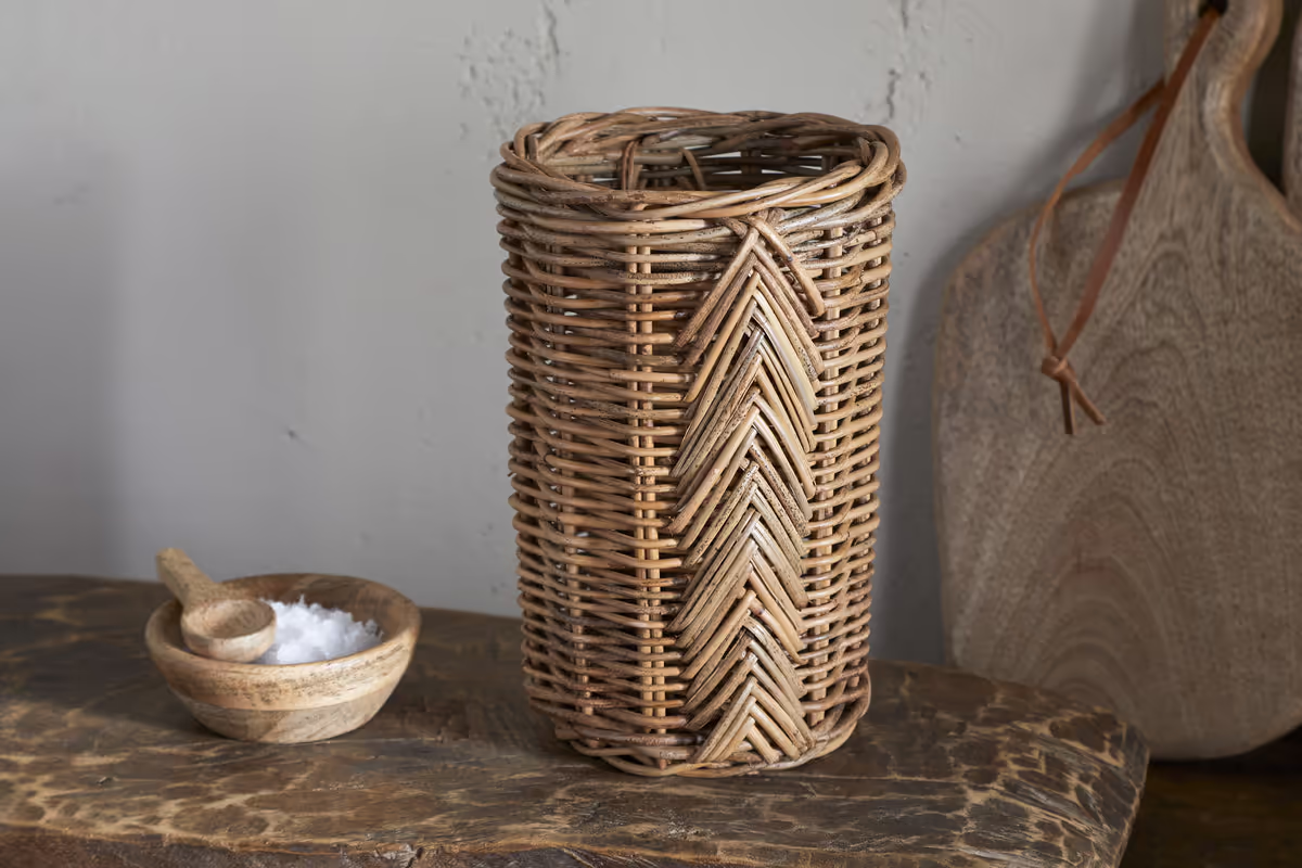 Nkuku - Bersama Rattan Utensil Holder - Natural