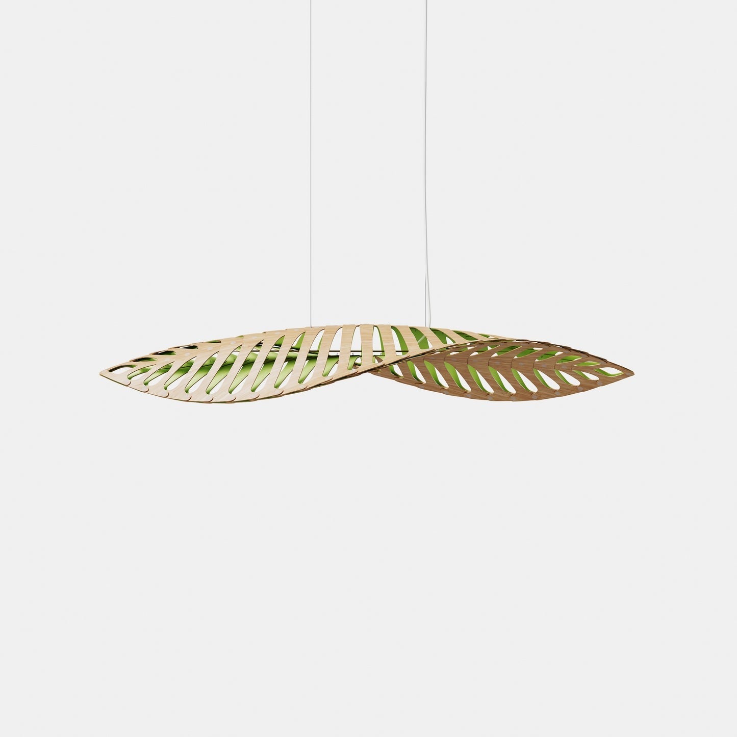 David Trubridge Navicula Pendant Light - Large - Lime (Inside)