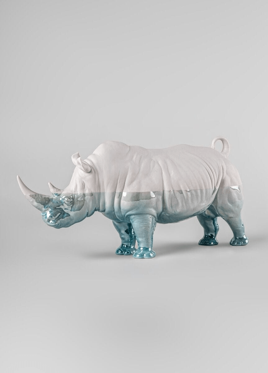 Lladró - Rhino - Underwater Sculpture, showcasing a porcelain rhino with a unique underwater design.