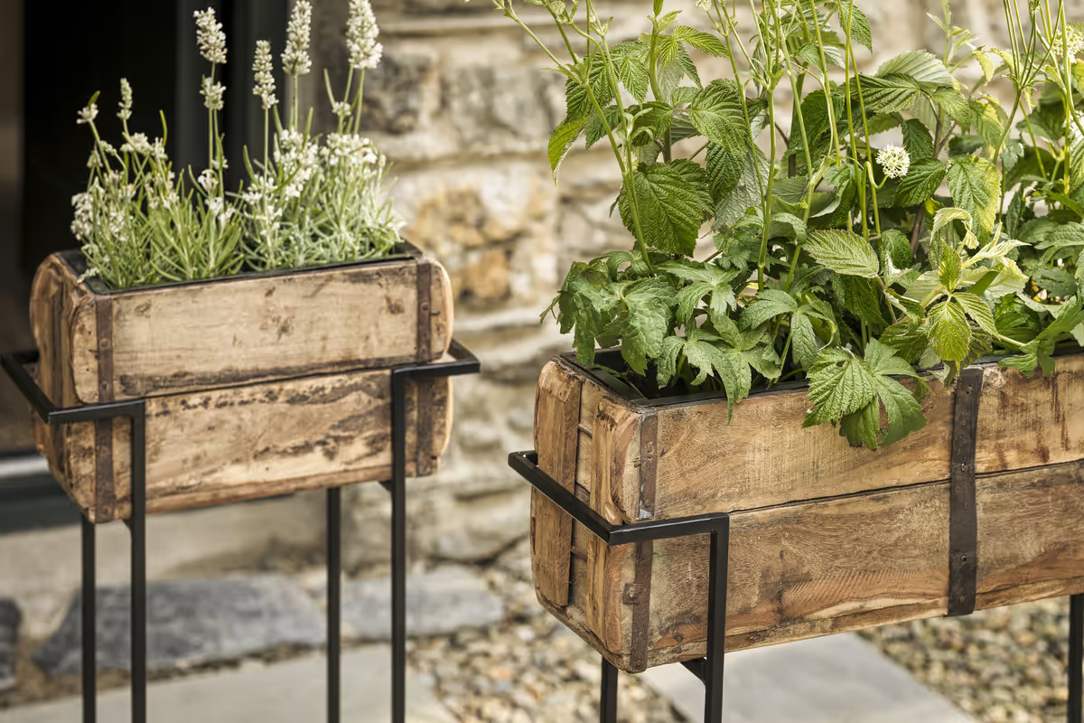 Nkuku - Amazzi Indoor Planter Stand - Natural & Black - Small