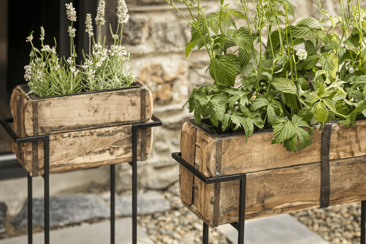 Nkuku - Amazzi Indoor Planter Stand - Natural & Black - Small