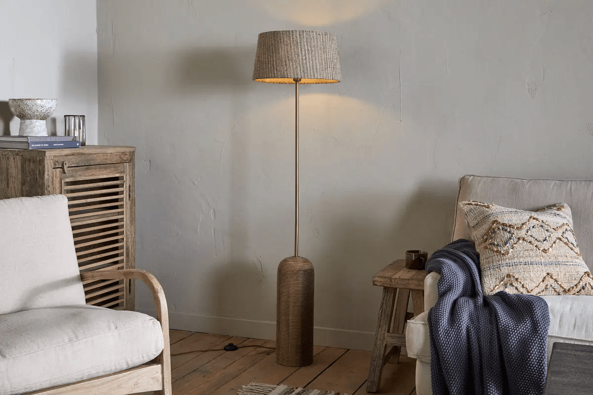 Nkuku - Agua Grooved Floor Lamp - Natural