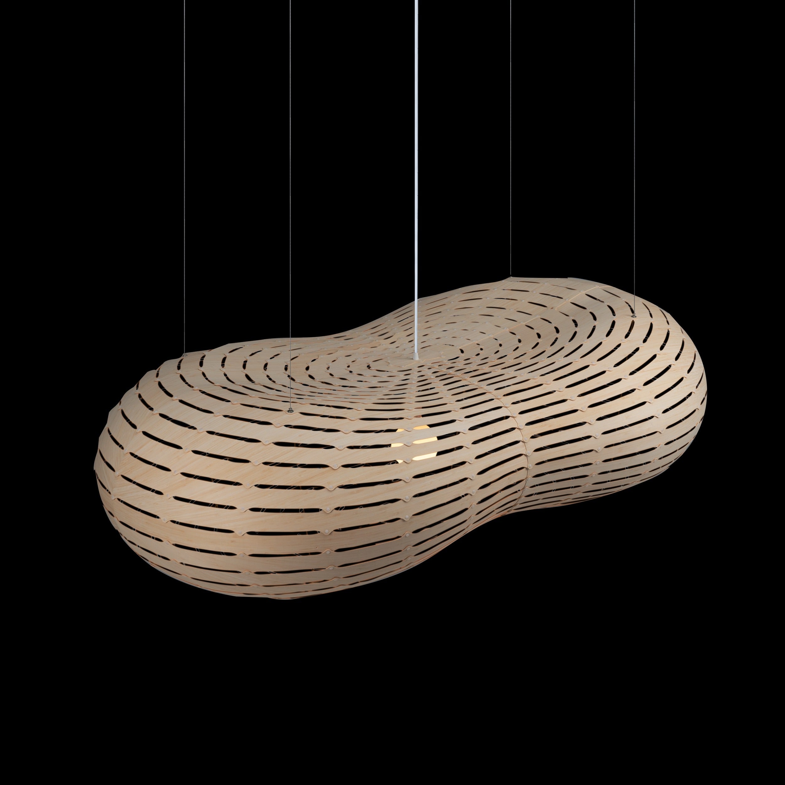 David Trubridge Cloud Pendant Light - Large - Black 1 Side (Inside)