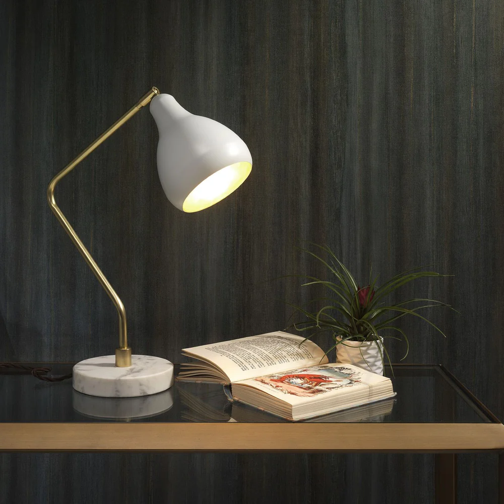 Northern Light - Dumas Table Lamp - Brushed Brass White Finish
