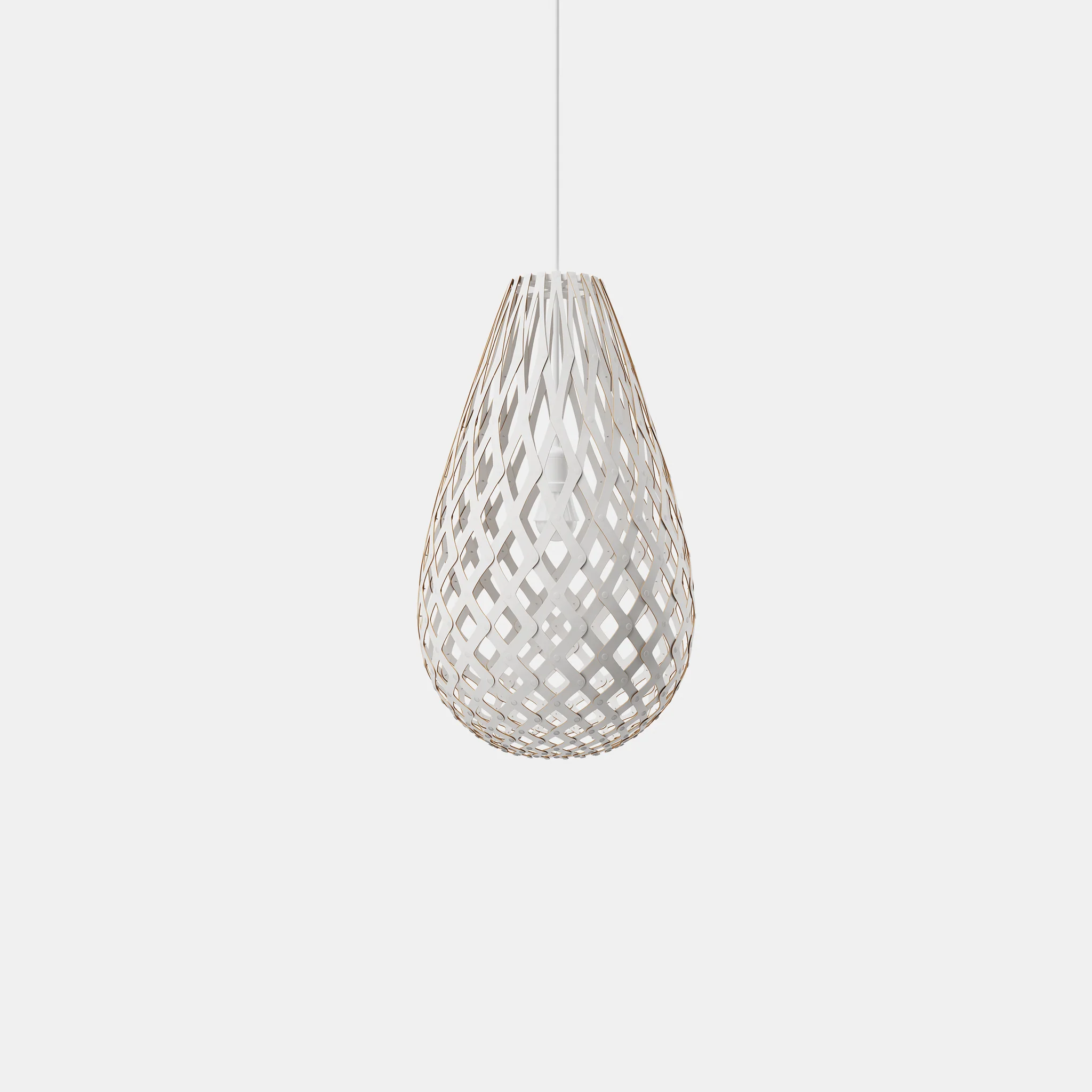 David Trubridge Koura Pendant Light - 1000mm (39") - White 2 Sides
