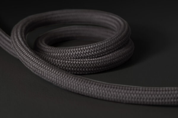 Contardi Hat Suspension Lamp Medium - White Linen Shade - Graphite Gray Cable