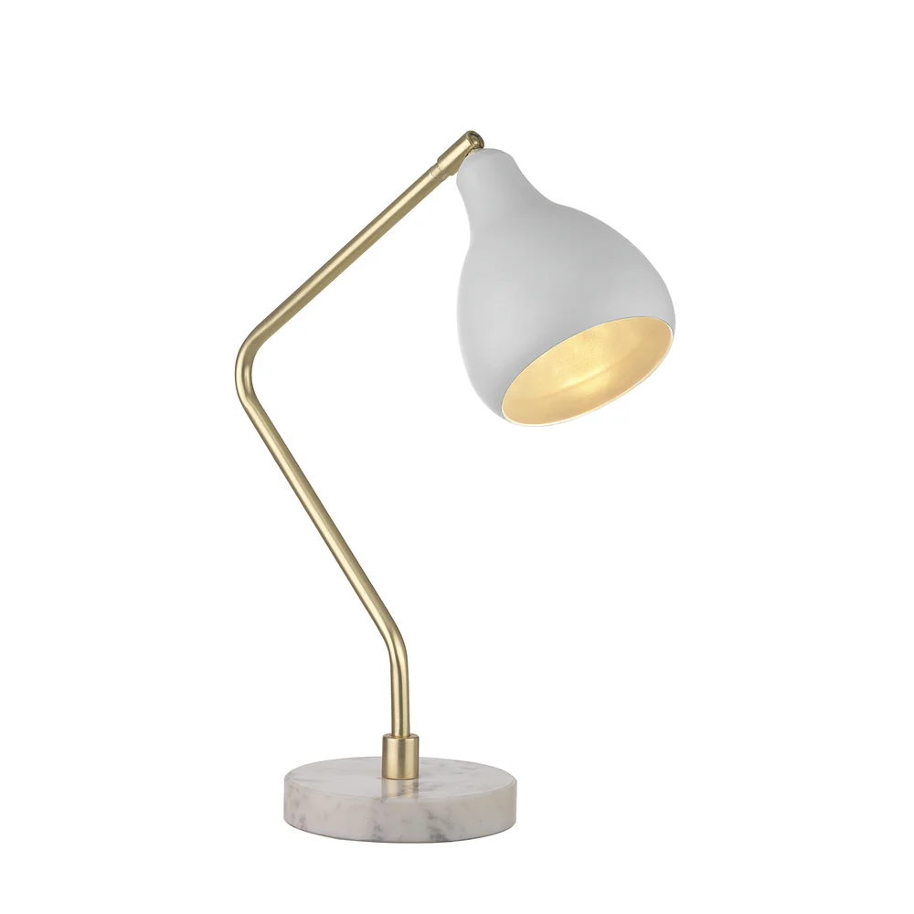 Northern Light - Dumas Table Lamp - Brushed Brass White Finish