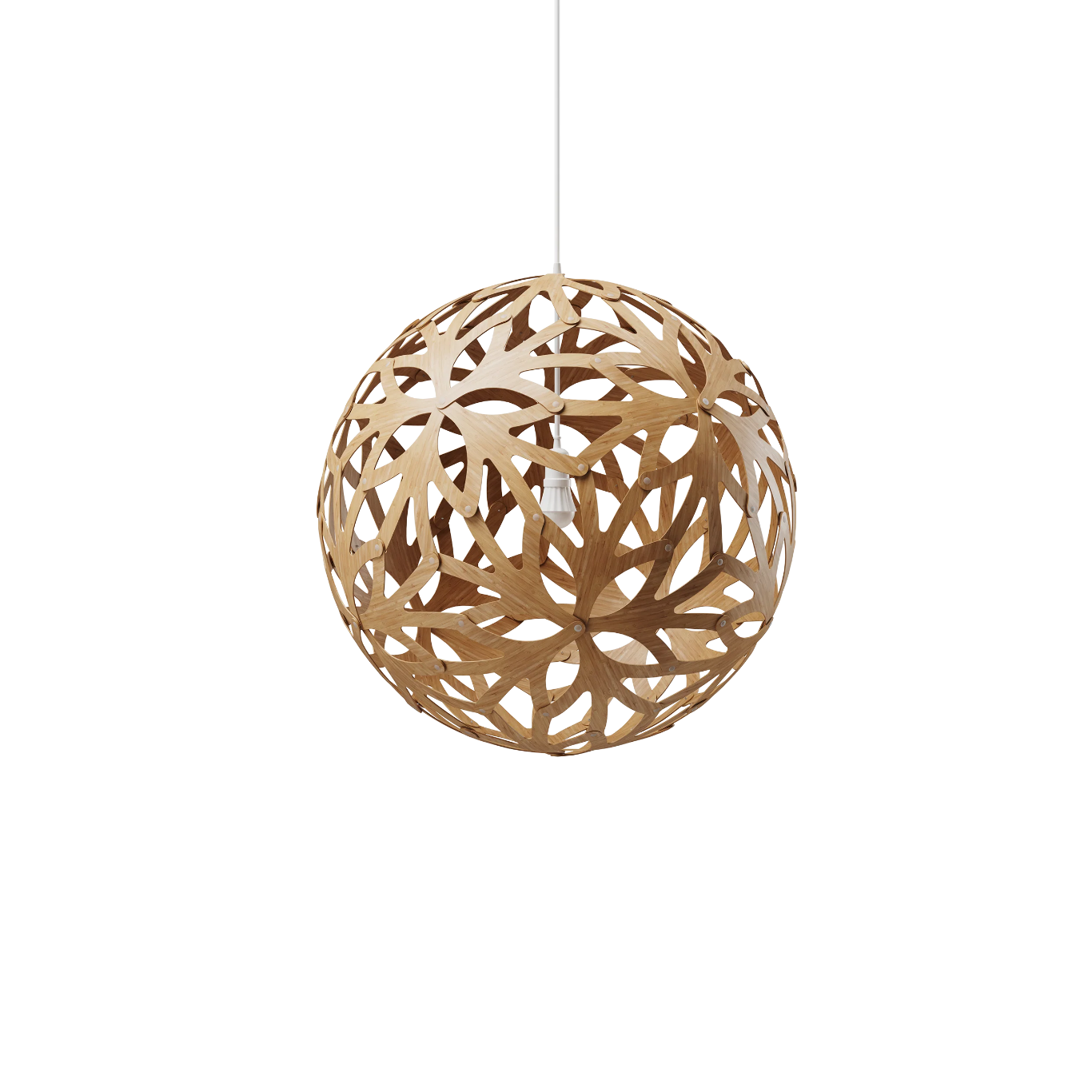 David Trubridge Floral Pendant Light - 600mm (24") - Bamboo