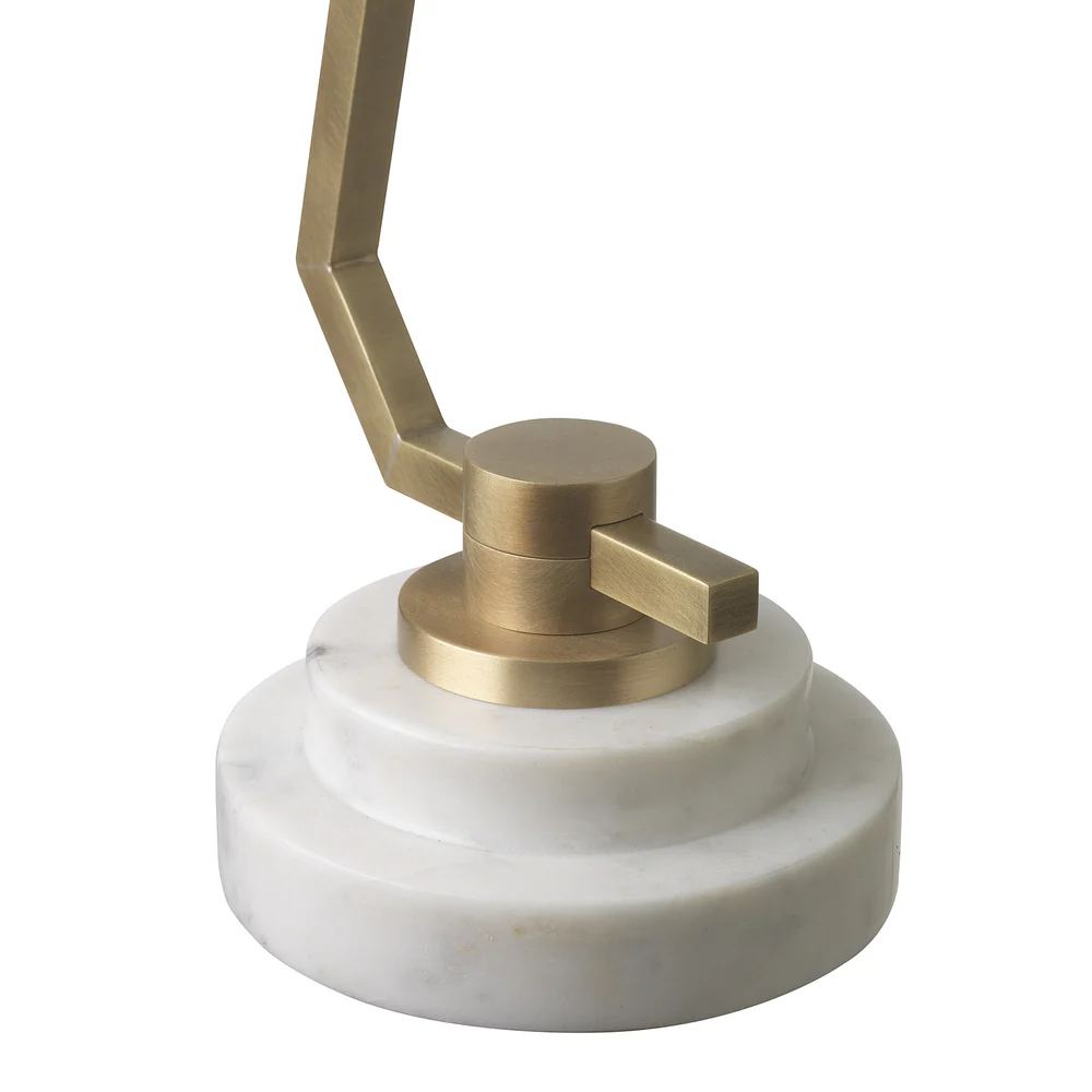 Northern Light - Thurston Table Lamp - Old English Brass Light Finish - 8" Empire Ivory Cotton Pleat Shade