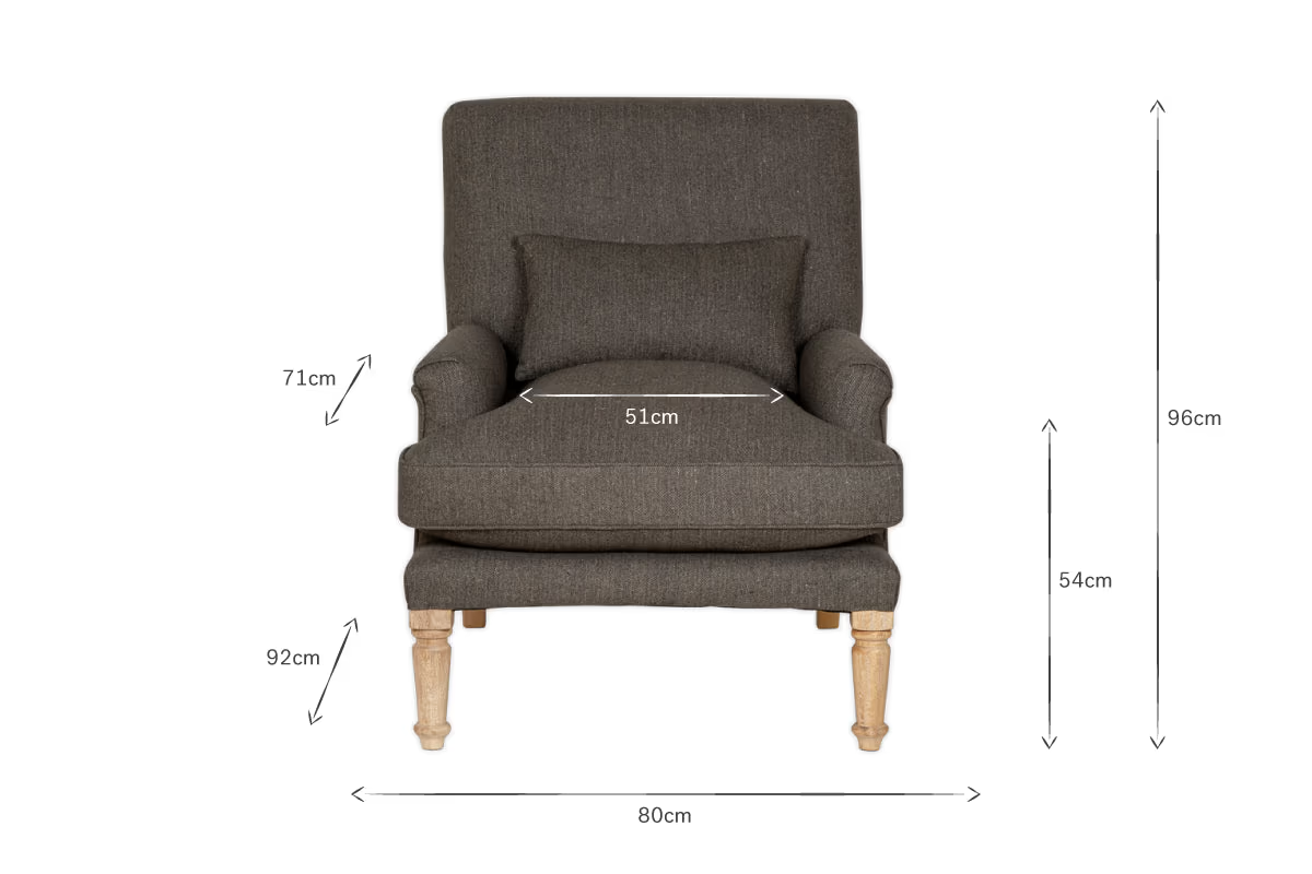 Nkuku - Nalla Wool Armchair - Charcoal