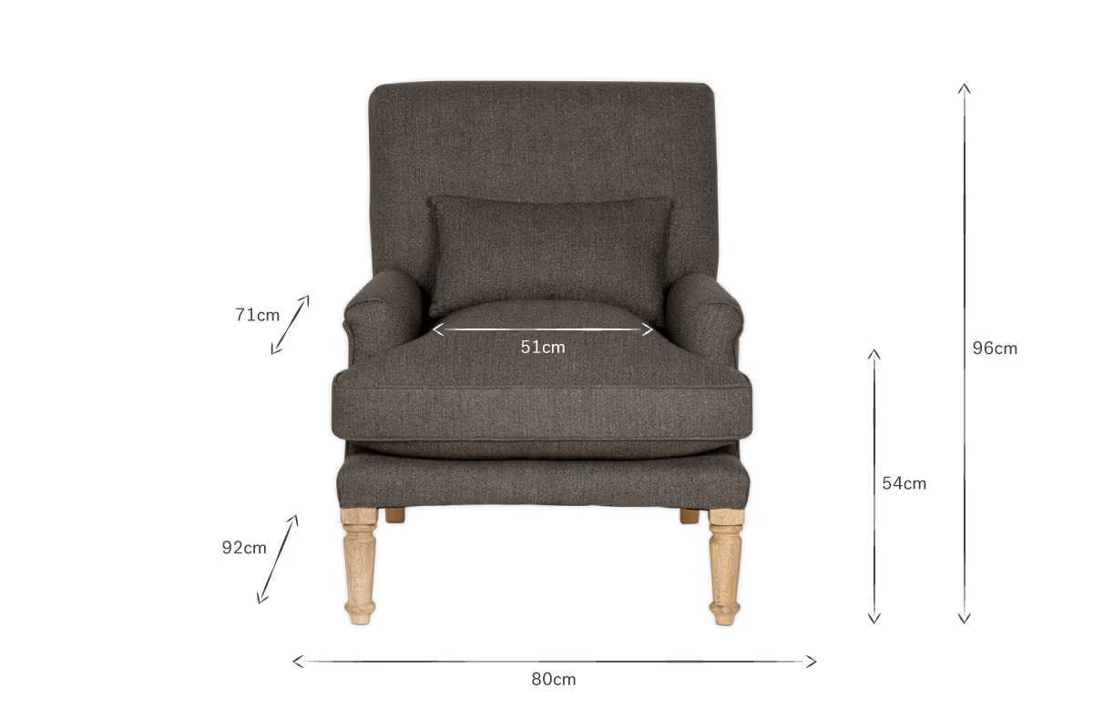 Nkuku - Nalla Wool Armchair - Charcoal