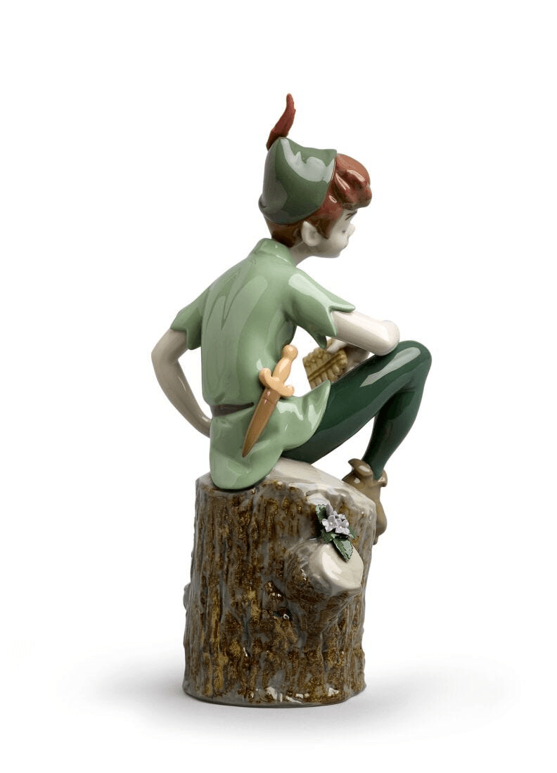 Lladró - Peter Pan Figure in glazed porcelain, showcasing the character in detail, perfect for collectors.