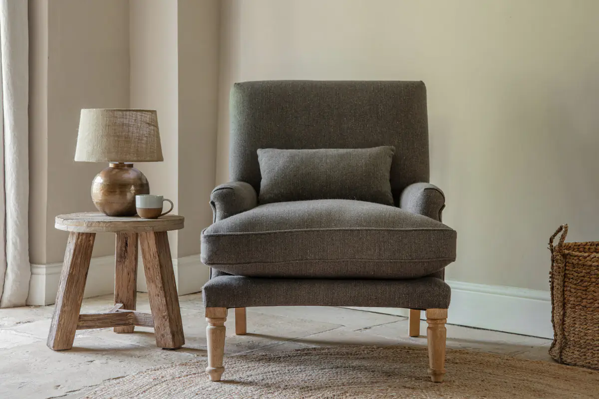 Nkuku - Nalla Wool Armchair - Charcoal