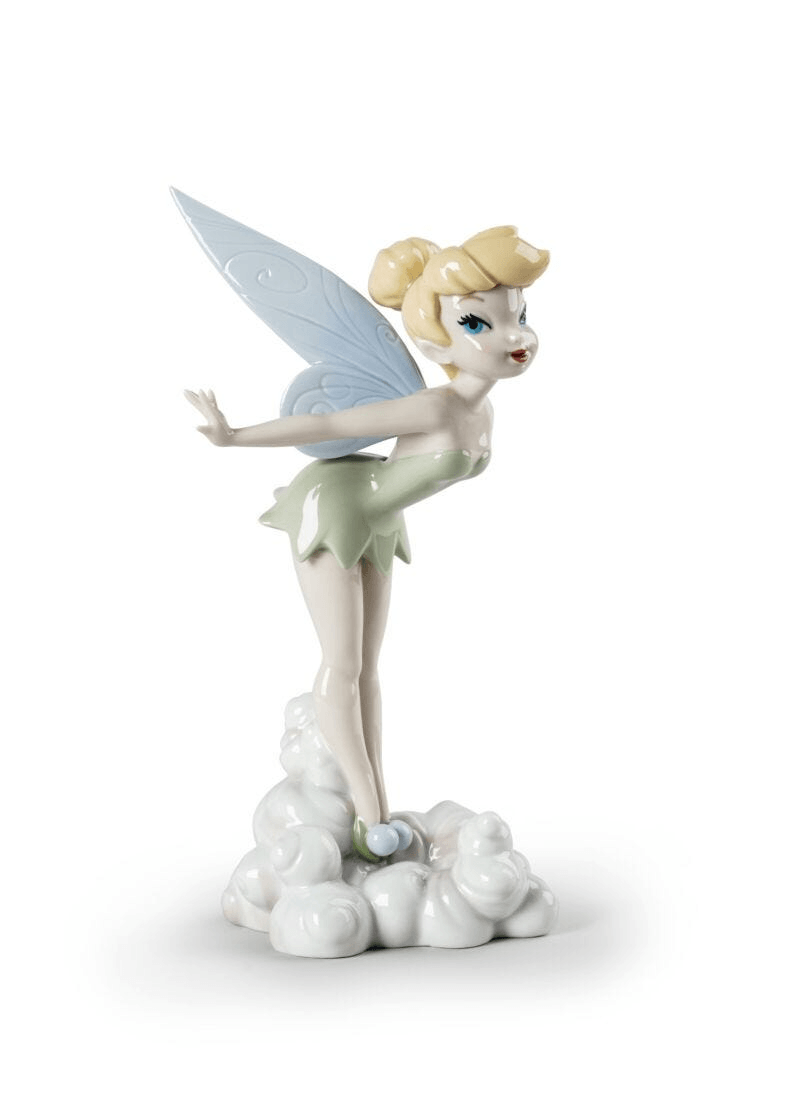 Lladró - Tinker Bell Figurine made of porcelain, showcasing Tinker Bell in a graceful pose on a cloud.