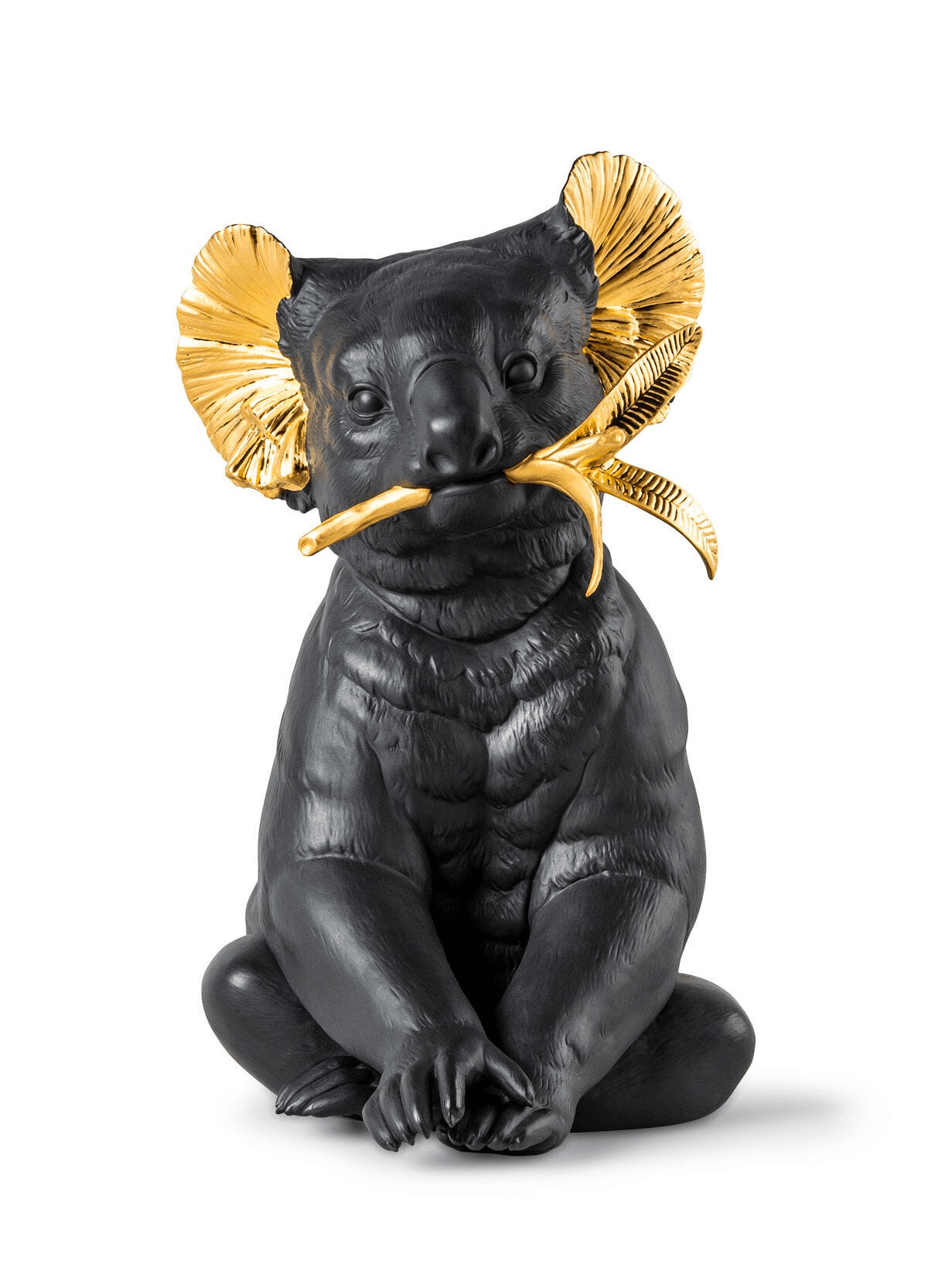 Lladró - Koala Sculpture - Black-gold - Limited Edition porcelain figurine in black and gold design.